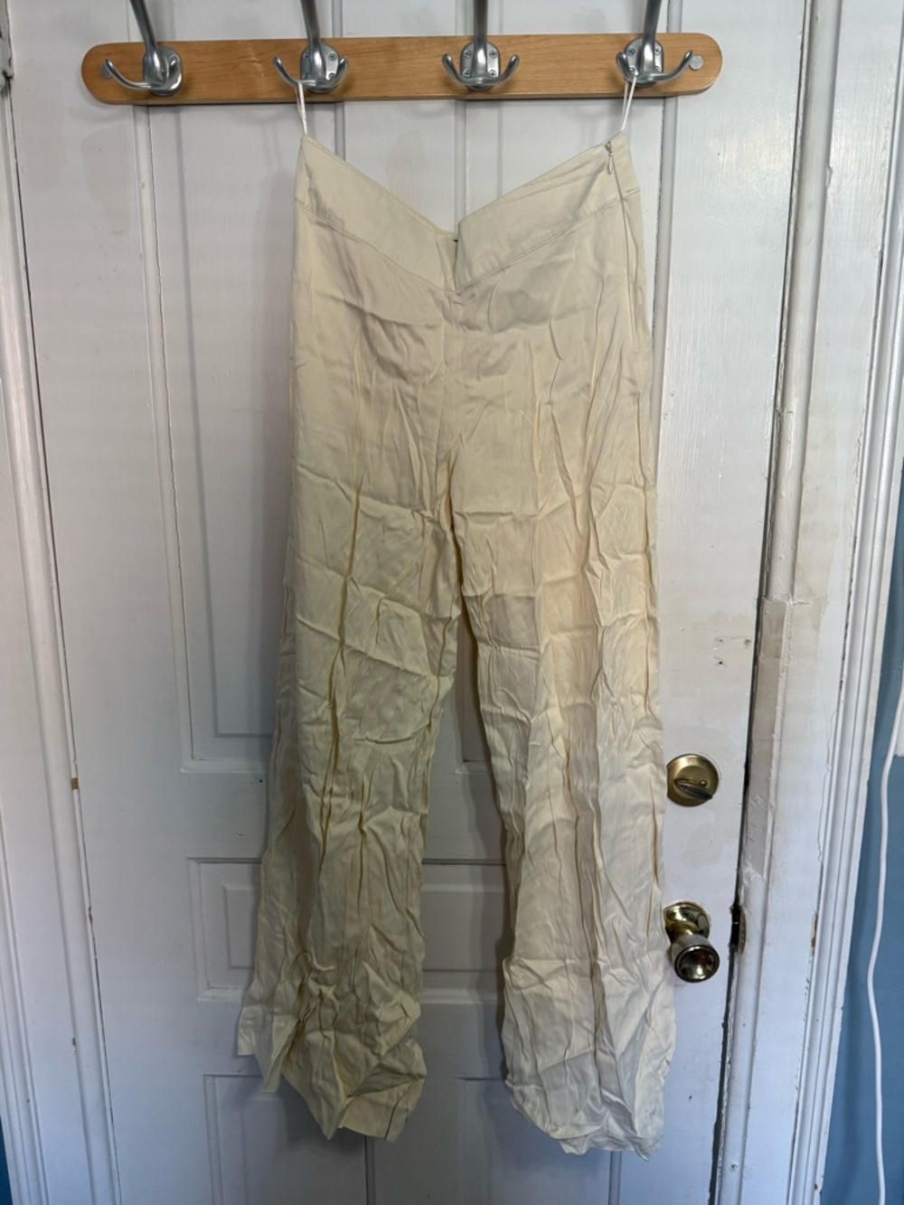 Light Cream Viscose Blend Pants